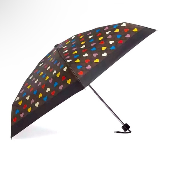 Coach Accessories - NWT Coach Nylon Umbrella with Signature Multicolor Heart Print ❤️💛💜💙